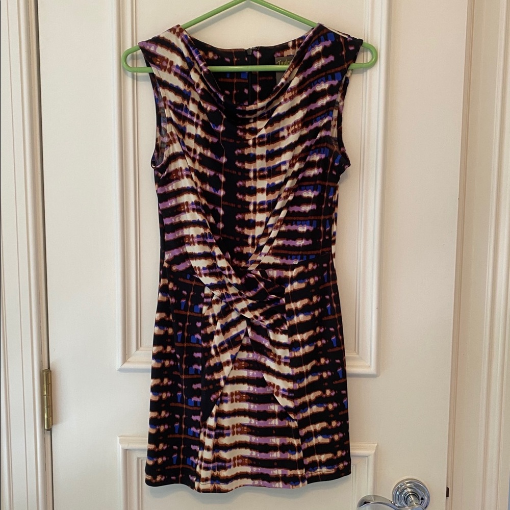 Taylor Twist Front Purple Sleeveless Dress